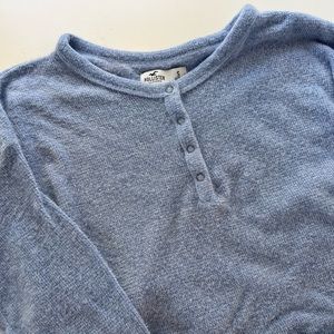 Hollister chenille eyelash jumper sweater baby blue size small